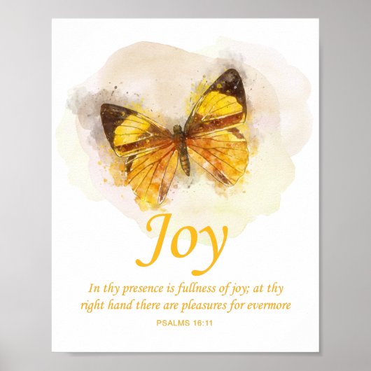 Women's Christian Butterfly Bible Verse: Joy ポスター (正面)