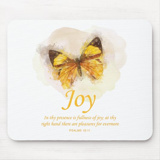 Women's Christian Butterfly Bible Verse: Joy マウスパッド (正面)