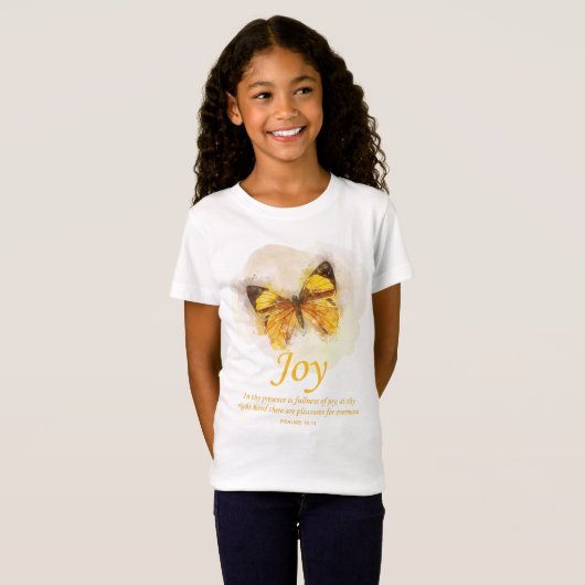 Women's Christian Butterfly Bible Verse: Joy Tシャツ (正面フル)