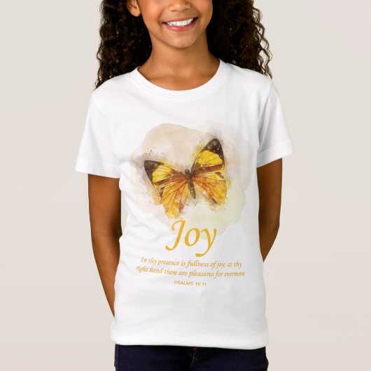 Women's Christian Butterfly Bible Verse: Joy Tシャツ (正面)