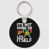 Womens Christmas Candy Cane It's Not Going To Lick キーホルダー (正面)