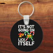Womens Christmas Candy Cane It's Not Going To Lick キーホルダー (正面)