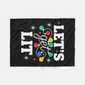 Womens Christmas Let's Get Lit Funny Holiday Light フリースブランケット (正面(横))