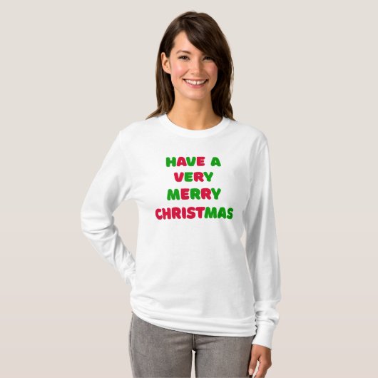 Women's Christmas Long Sleeve T-Shirt Tシャツ (正面フル)