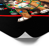 Womens Christmas Reindeer Santa Love Boxer Lovers  ポスター (角)