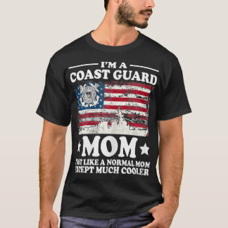 Womens Coast Guard Mom American Flag Military Fami Tシャツ