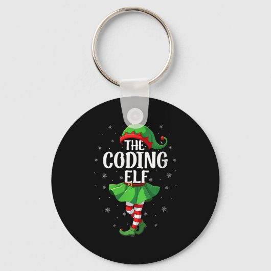 Womens Coding Elf Christmas Girls Women Elf Squad キーホルダー (正面)
