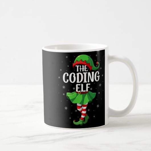 Womens Coding Elf Christmas Girls Women Elf Squad  コーヒーマグカップ (右)