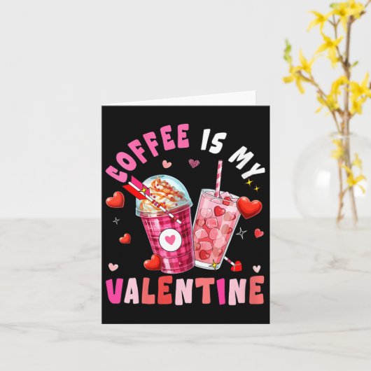 Women's Coffee Is My Valentine Hearts Matching Dri カード (黄色い花)