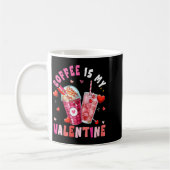 Women's Coffee Is My Valentine Hearts Matching Dri コーヒーマグカップ (左)