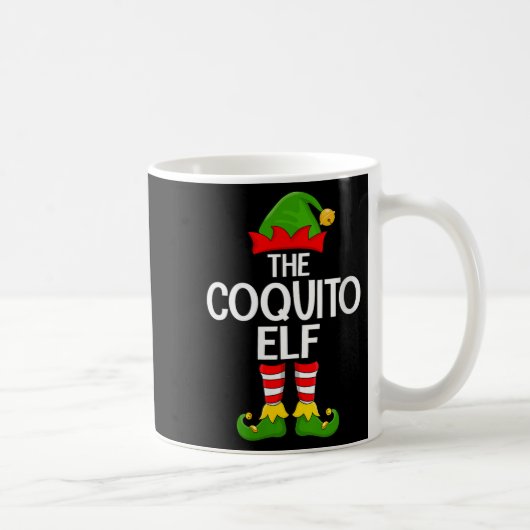 Womens Coquito Elf Xmas Matching Family Elf Squad コーヒーマグカップ (右)