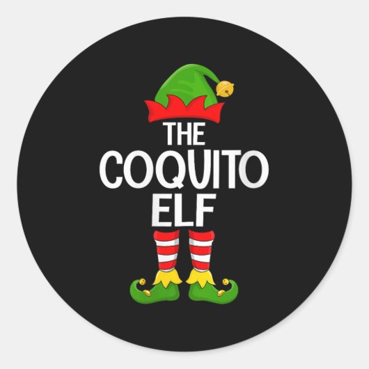 Womens Coquito Elf Xmas Matching Family Elf Squad  ラウンドシール (正面)