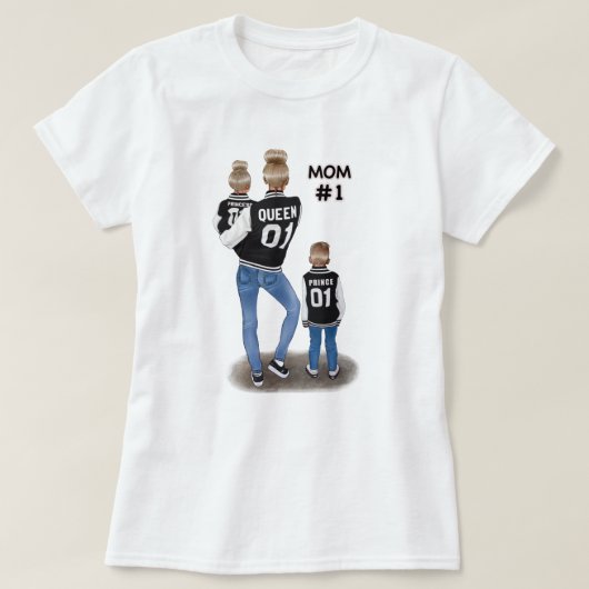 Women's Cotton T-shirt for Mother of Boy and Girl Tシャツ (デザイン正面)