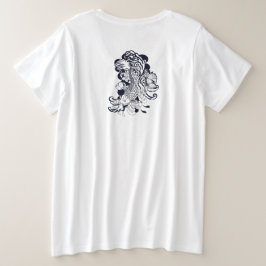 Women's COTTON T-Shirt W/日本のFish プラスサイズTシャツ