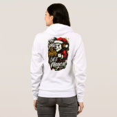 Women's Cozy Christmas Bear DJ Holiday Hoodie パーカ (裏面フル)
