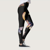 Women's Crystals & Moths Black Fashion Leggings レギンス (右)