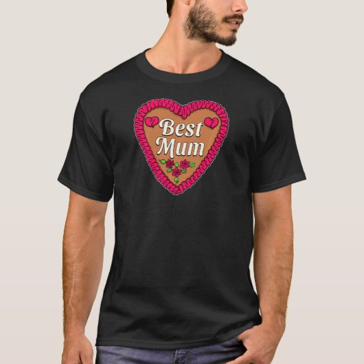 Womens Cute Best Mum Heart Mother's Day Tシャツ (正面)