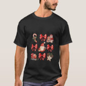 Womens Cute Coquette Bows Christmas Santa Gingerbr Tシャツ (正面)