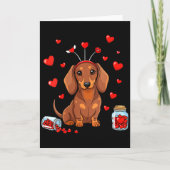 Womens Cute Dachshund Valentines Day Heart Love Do カード (正面)