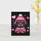 Women's Cute Dachshund Valentines Heart Dog Lover  カード (黄色い花)