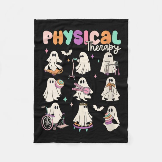 Womens Cute Ghost Physical Therapy Pt Physical The フリースブランケット (正面)