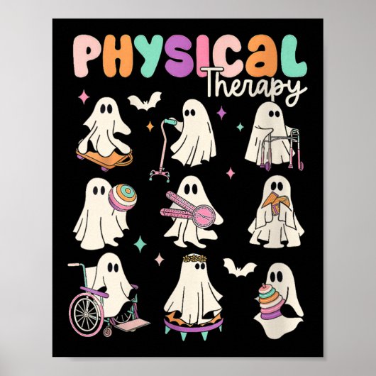 Womens Cute Ghost Physical Therapy Pt Physical The ポスター (正面)