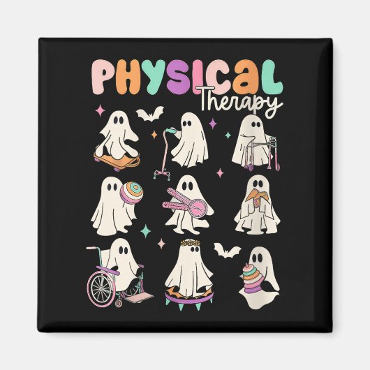 Womens Cute Ghost Physical Therapy Pt Physical The マグネット (正面)