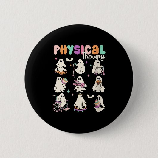 Womens Cute Ghost Physical Therapy Pt Physical The 缶バッジ (正面)