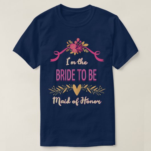 Womens Cute Maid of Honor Bride To Be Matching Bac Tシャツ (デザイン正面)
