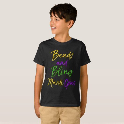 Womens Cute Mardi Gras Party Quote Gift Beads And  Tシャツ (正面フル)
