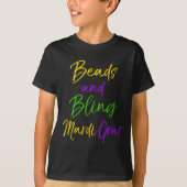 Womens Cute Mardi Gras Party Quote Gift Beads And  Tシャツ (正面)