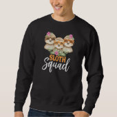 Womens Cute Sloth Squad Retro 80s Style Matching スウェットシャツ (正面)