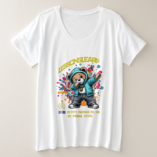 WOMEN'S DABBING FUTURE LESSONS LEARN PLUS SIZE TEE プラスサイズTシャツ (デザイン正面)