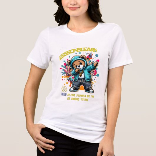WOMEN'S DABBING FUTURE LESSONS LEARN TEE トライブレンドＴシャツ (正面)