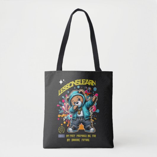 WOMEN'S DABBING FUTURE LESSONS LEARN TOTE BAG トートバッグ (正面)