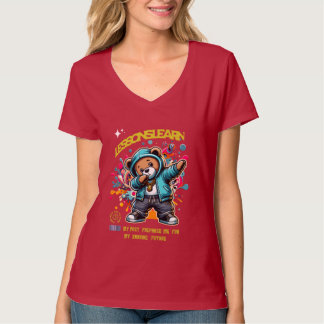 WOMEN'S DABBING FUTURE LESSONS LEARN V NECK TEE Tシャツ