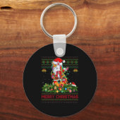 Womens Dabbing Unicorn Ugly Christmas Sweaters Fun キーホルダー (正面)