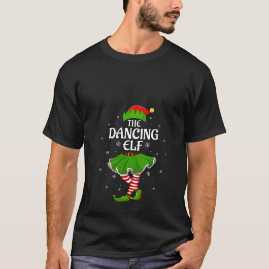 Womens Dancing Elf Christmas Family Girls Women El Tシャツ (正面)