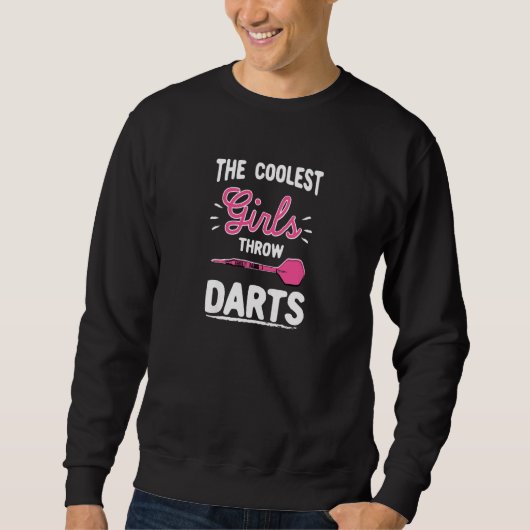 Womens Darts For Dartboard Player Girls Throw Da スウェットシャツ (正面)