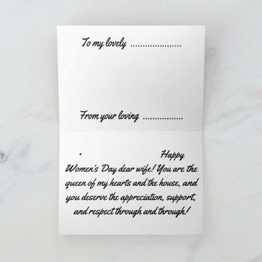 women's day card シーズンカード (内部)