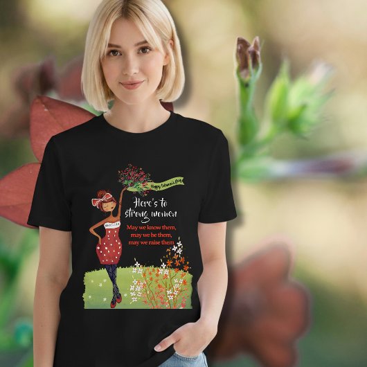 Women's Day Red Polka Dot Strong Women T-Shirt Tシャツ