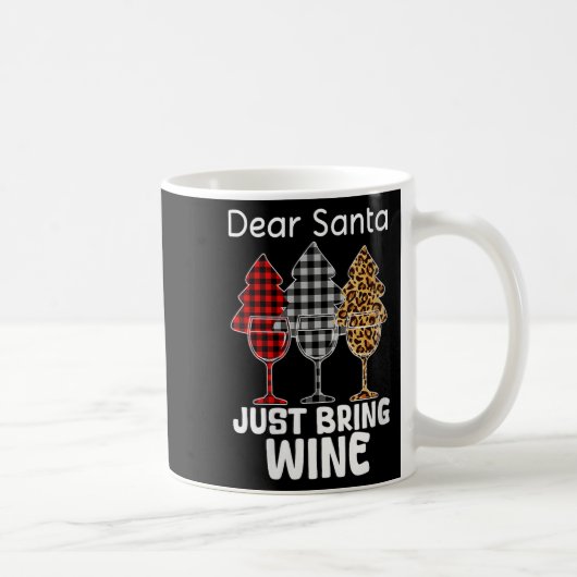 Womens Dear Santa Just Bring Wine Christmas Wine H コーヒーマグカップ (右)
