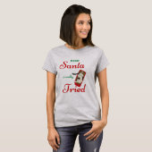 Women's Dear Santa Naughty Cat Tshirt  Tシャツ (正面フル)