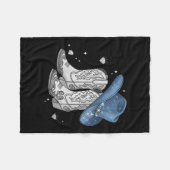 Womens Denim &amp; Diamonds Black Tee Western Cowg フリースブランケット (正面(横))