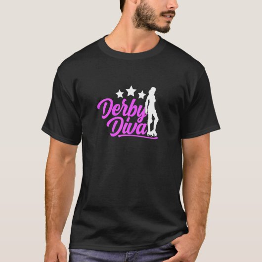 Womens Derby Diva  Roller Derby Tシャツ (正面)