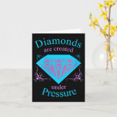 Womens Diamonds Are D Under Pressure - Motivationa カード (黄色い花)