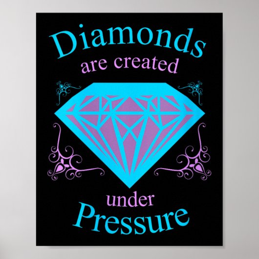Womens Diamonds Are D Under Pressure - Motivationa ポスター (正面)