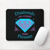 Womens Diamonds Are D Under Pressure - Motivationa マウスパッド (マウス)