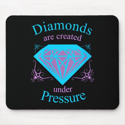 Womens Diamonds Are D Under Pressure - Motivationa マウスパッド (正面)