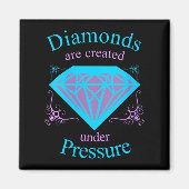 Womens Diamonds Are D Under Pressure - Motivationa マグネット (正面)